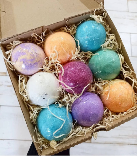 Box Regalo 9 Bombas Efervescentes - Bath Bomb -