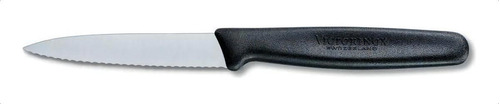 Cuchillo Mondador Filo Dentada Para Verdura 8 Cm - Victorino Color Negro