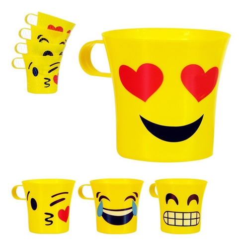 Kit 20 Canecas Smile Emojis Caneca De Emoji Copo P/ Bebidas