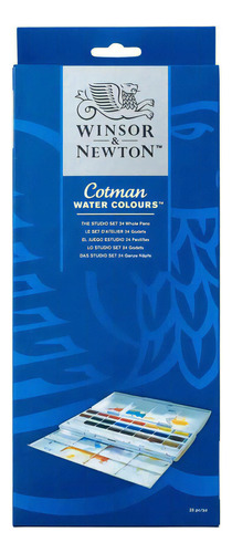 Tinta Aquarela Winsor & Newton Cotman Studio Set 24 Cores