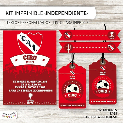 Kit Imprimible Independiente - Textos Personalizados