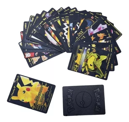 Caixa C/ 54 Cards Pokemon Folha De Ouro Cartinha Brilhante