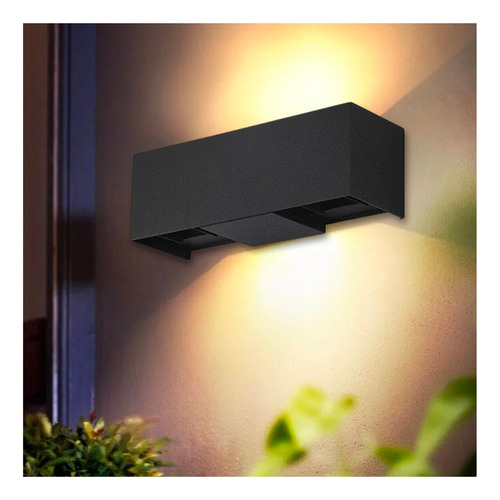 Pack 5 Apliqué Led Elegante Rectangular 4*3w Cálida Negro