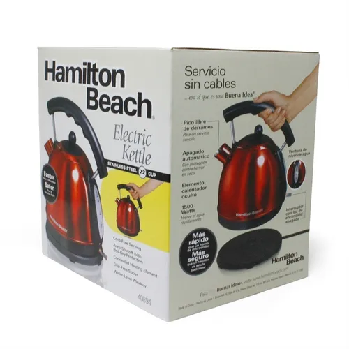 Hervidor El ctrico Acero Inox Rojo Hamilton Beach 40894