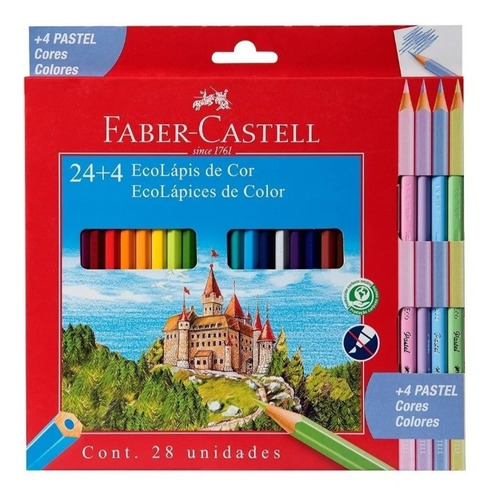 Lapices Colores Faber Castell X24 Colores + 4 Pasteles