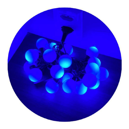 Cordão De Lâmpadas De Led Pisca Azul 4m 8 Funções