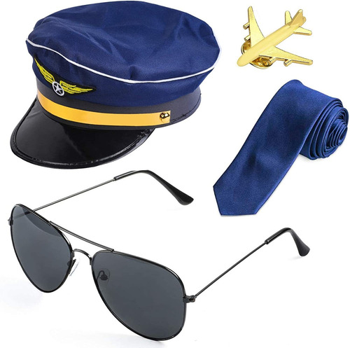 Beelittle Airline Pilot - Kit De Disfraz De Capitán Piloto C