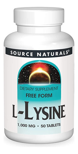 Source Naturals L-lisina 1000 Mg De Forma Libre - El Suplem