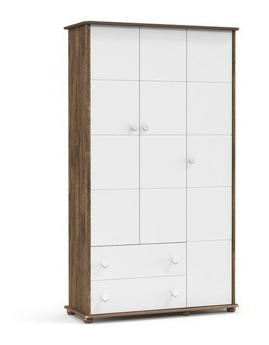 Ropero Fratelli 3 Puertas Madera Blanco Satinado Laqueado