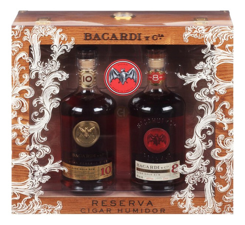 Bacardi 8 Y 10 Reserva Cigar Humidor Envio Sin Cargo