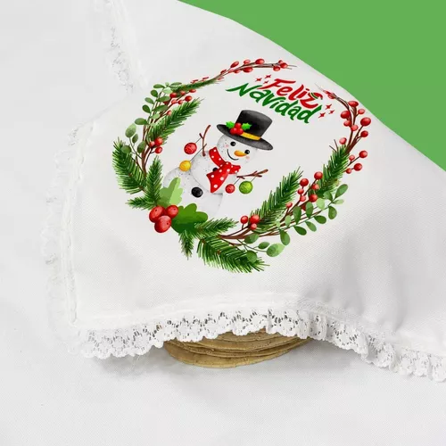 Servilletas Navidad De Tela Estampadas Para Tortillas 10 Pzs