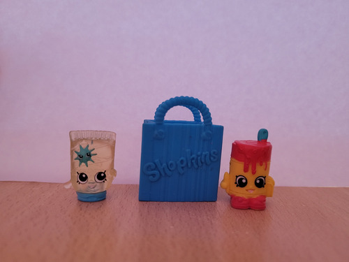 Juguete Muñecos Shopkins X2 Con Bolsa Azul (Usado)