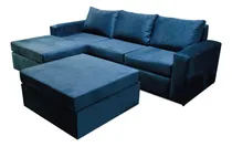 Comprar Sillon Esquinero + Puff Sofa Bochum Lino Antimanchas