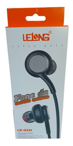 Fone De Ouvido Lelong Stereo Sound Le-0231 Cor Preto