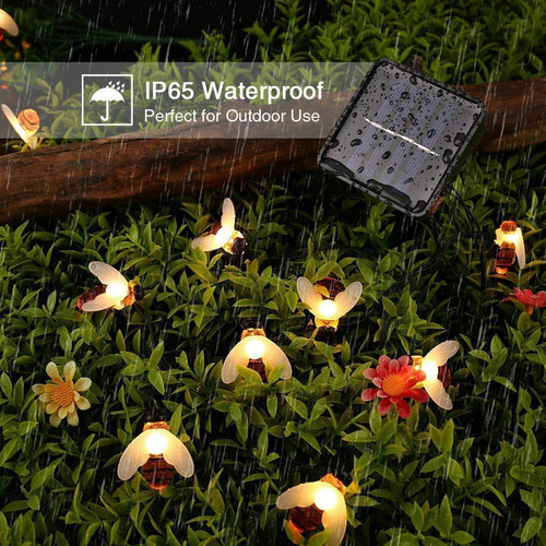 Cadena De Luces Honeybee, Impermeables, Solares, 16.4 Pies