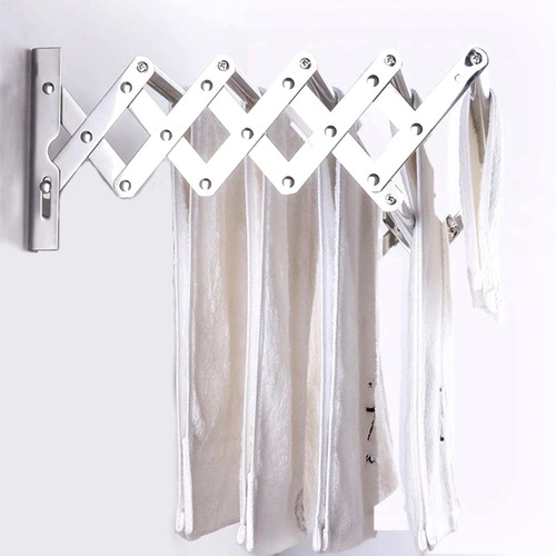 Imagen 3 de 6 de Tendedero Tender De Pared Plegable Acero Inoxidable P/ropa