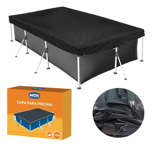 Piscina Mor Retangular Ferro 3700 Litros Com Capa E Forro
