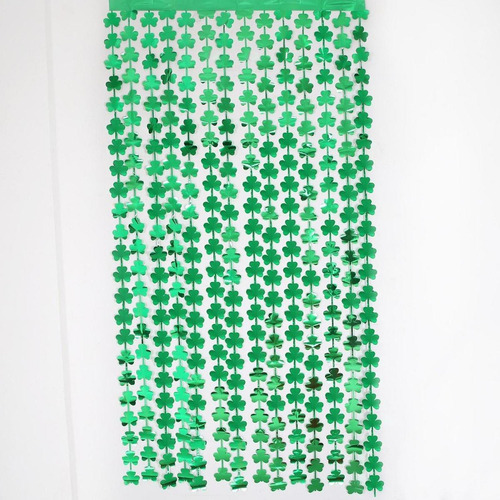 100x200cm St. Patrick's Day Foil Fringe Cortina 3,2 Verde