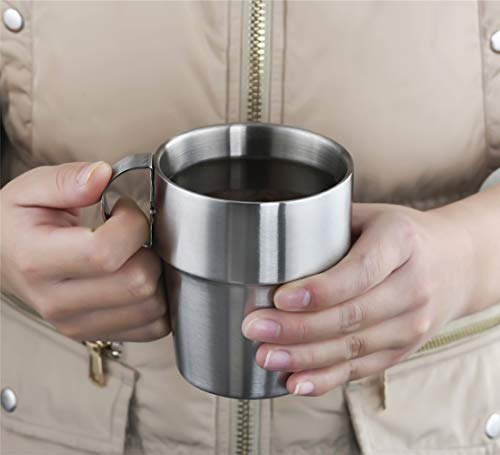 Tazas De Café Apilables De Acero Inoxidable, Tazas De Té Ais