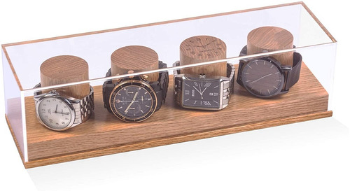 Caja Para Guardado Reloj Madera Roble Rustico 4 Posiciones 