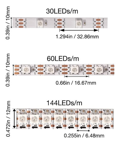 Tira De Led Ws2812b 12v Ws2815 (ws2812b Mejorada), Luz ...