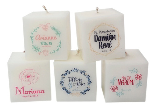 30 Velas Personalizadas Recuerdos Selah