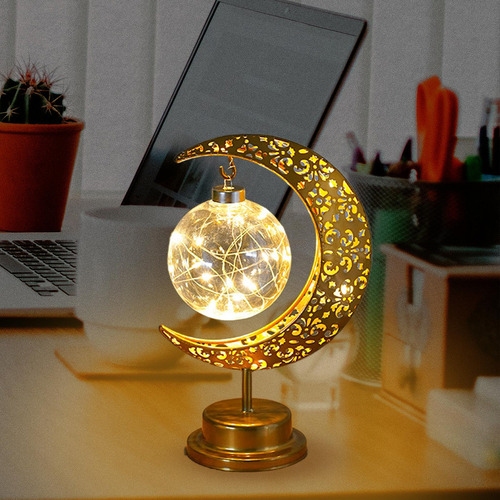 Nuevo Iron Eid Moon Light Decoraciones Lámpara De Luz Luz