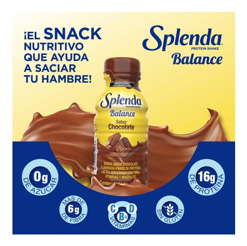 Splenda Balance Bebida Con Proteína Sabor Chocolate 6 Piezas