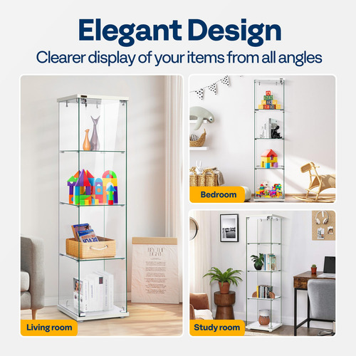 Vitrina De Cristal 4 Capas 40 X 40 X 159 Cm Con Cerradura