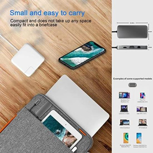 Estación De Acoplamiento Usb-c Hub, Adaptador Multiporta