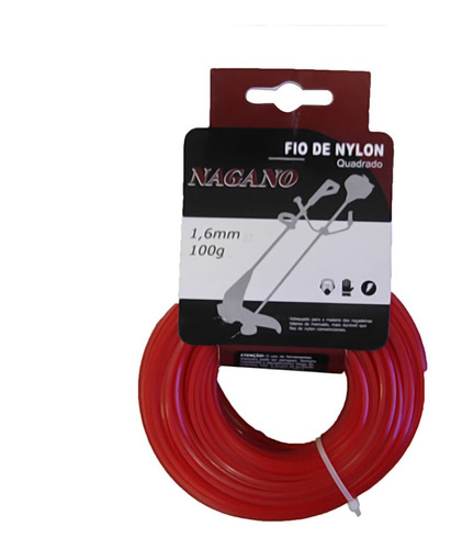 Bobina De Fio De Nylon Quadrado 1.6 Mm 100 Gramas - Para