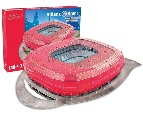 Quebra-cabeça 3D Allianz Arena Bayern Munich Nanostad Stadium