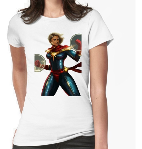 Camisa De Dama Moderno Estilo Capitan Marvel Carol Danvers