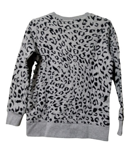 Sudadera Ligera De Niña, Talla L (12), Color Leopardo Gris