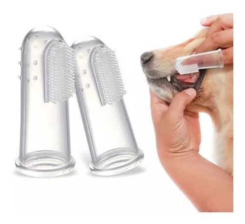 Escova De Dentes De Silicone Para Pets Cães E Gato 