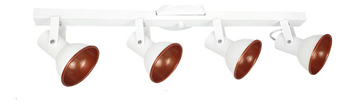 Riel superpuesto Spot de aluminio de 70 cm para sala de estar, dormitorio, cocina, E27, color blanco y cobre