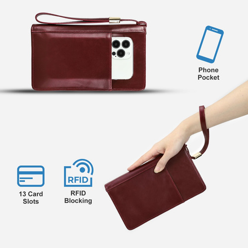 Cartera Con Monedero Y Bloqueo Rfid Porta Pasaporte Familiar