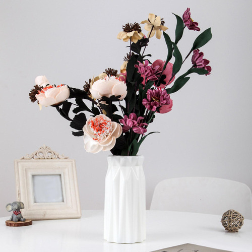 Florero Nórdico Arreglo De Flores Secas Maceta Centro De