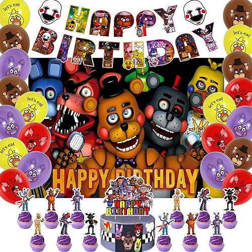 Suministros De Fiesta De Cumpleaños De Five Nights At ...