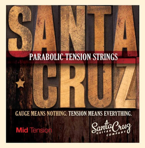Santa Cruz Parabolic Tension Cuerda Guitarra Acustica Mid