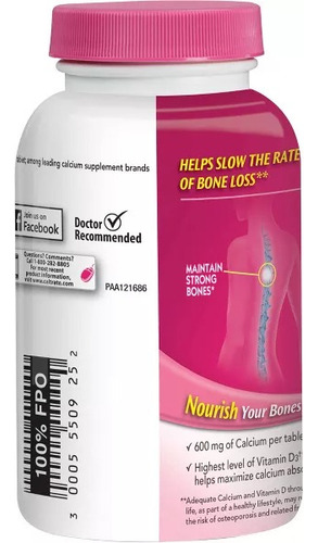 Caltrate Calcium 600 + D3 Bone Health 200 comprimidos com sabor sem sabor