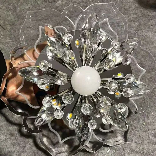 Lámpara Colgante Moderna De Cristal De Loto Led De 9 W