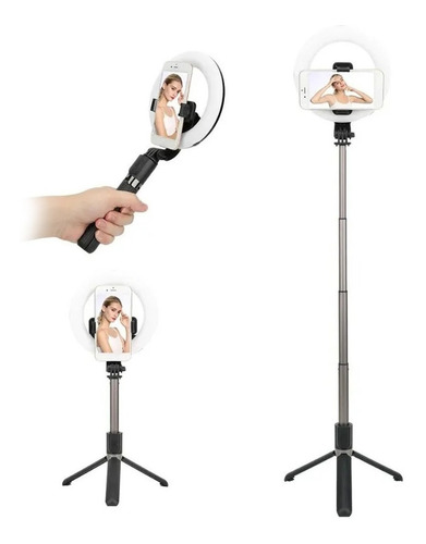 Aro De Luz Selfie Stick O Monopod Con Tripode Bluetooth 