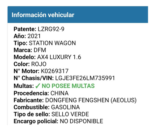 Dongfeng AX4 1.6 Luxury Mt5