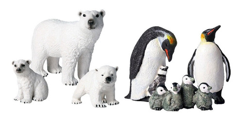 Estatuetas Animais Colecionáveis Urso Polar E Imperador