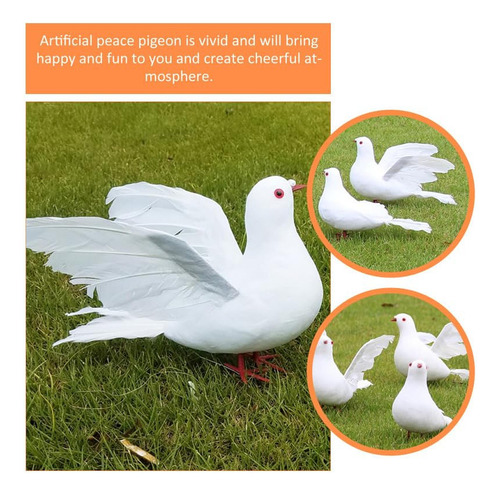 Decoración De Palomas Artificiales Esculturas De 20cmx13cm