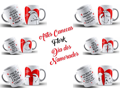 Pack Artes Dia Dos Namorados Para Canecas Flork
