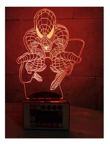 Lampara Led 3d Spiderman Lanzando Telaraña Con Control