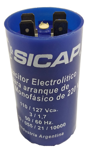 Capacitor Electrolítico Para Motor Arranque 100-120 Uf Sicap