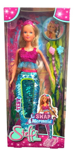 Muñeca Steffi Love Swap Mermaid, Vestimenta Cambia De Color